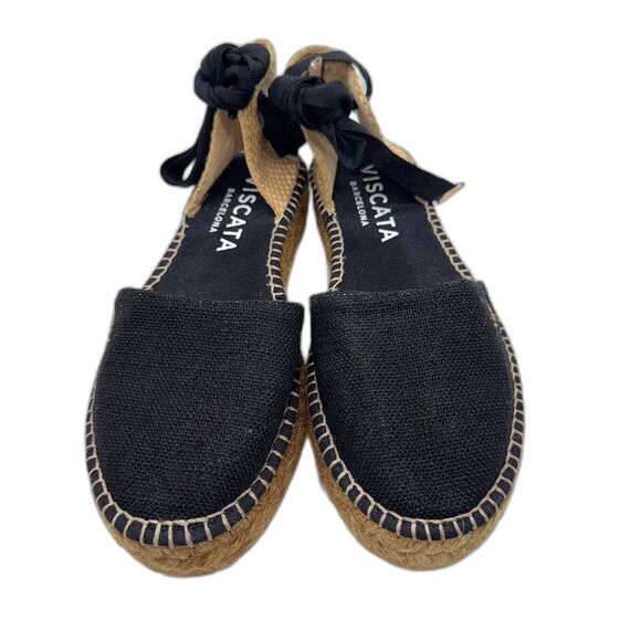 Viscata Candell Canvas Espadrille Flats - Black 38/7 - Picture 4 of 7